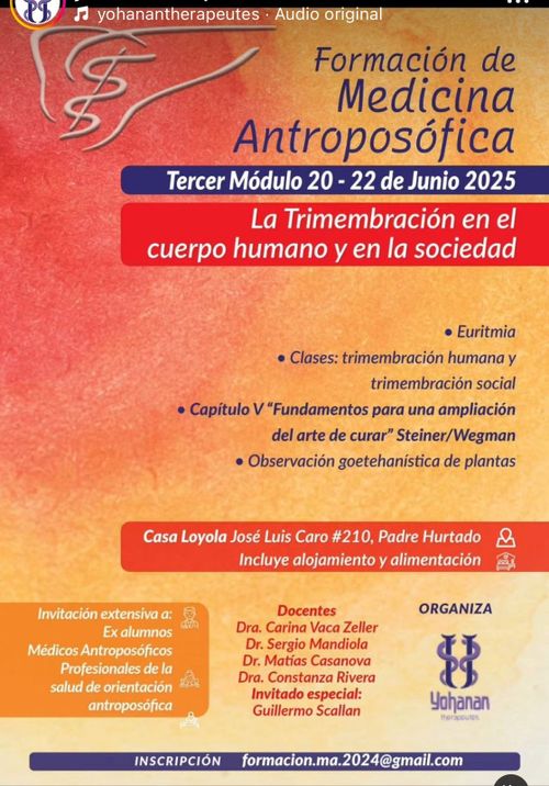 3° Módulo de la Formación en Meidicna Antroposófica